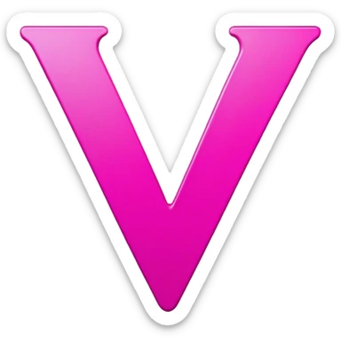 Letter “V” in magenta pink color sticker