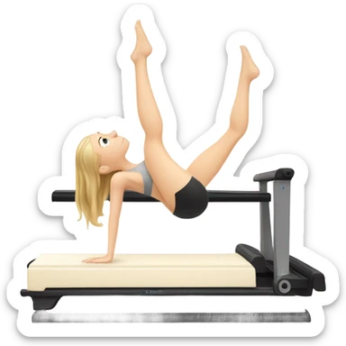 White Girl on Reformer pilates machine sticker
