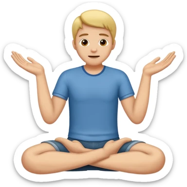 Lap of man empty showing hands towards his lap sticker