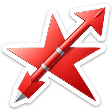 a red arrow pointing down sticker