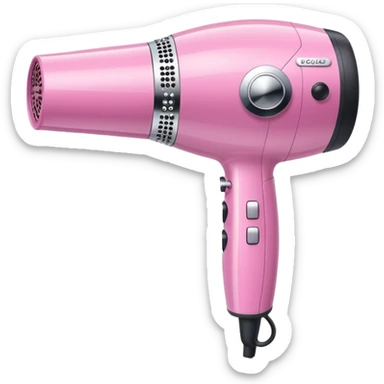 pink elegant blow dryer decorated with sparkles sticker