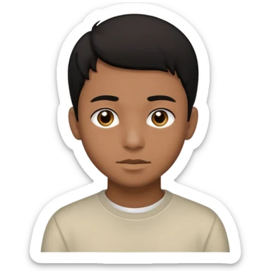 Brown teenage boy with black hair black eyes sticker