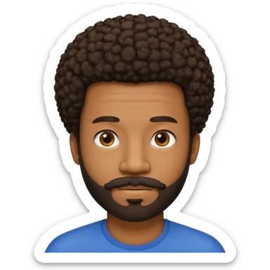 black man with beard, mustache, and short afro sticker