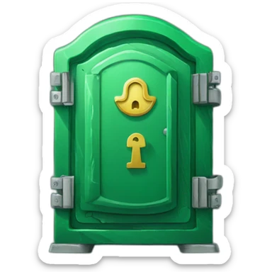 open safe in the middle of the emerald sticker