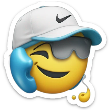 a nike swoosh having a party sticker