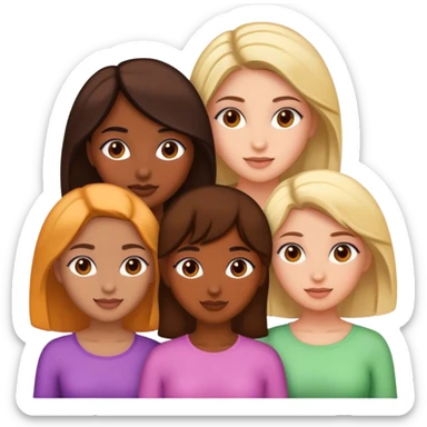 Three female friends, two are Latin one is black and one is white  sticker