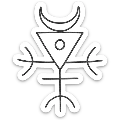 hand-drawn mystical Sleep Token logo with rough monochrome lines sticker