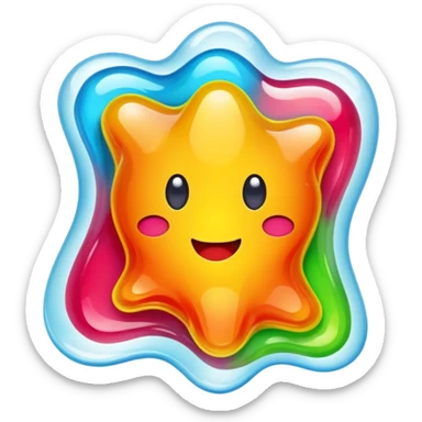 gusher gummy with visible liquid center bright colors sticker