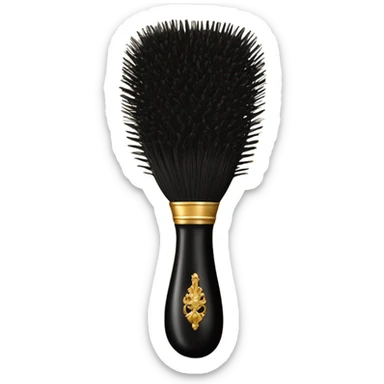 vintage rococo black hair brush sticker