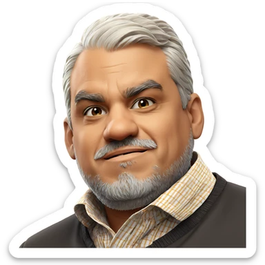 old man with beard portrait sticker