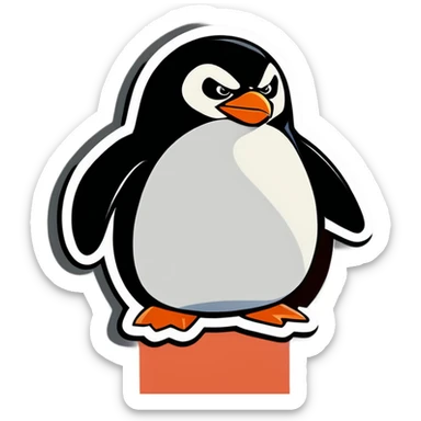An angry penguin sticker