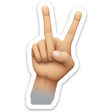 like the Vulcan salute hand but middle finger with the pinky and ring finger sticker