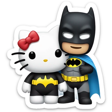 Hello kitty and Batman in love sticker