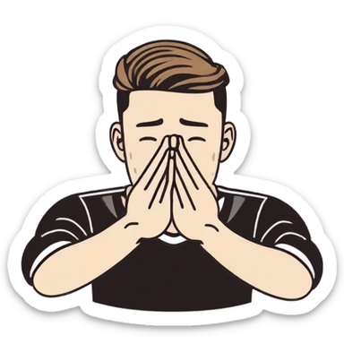 Footballer doing hand sign of crying both hands should be symittrical  sticker