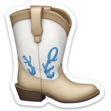 White and blue Beach cowgirl boots sticker