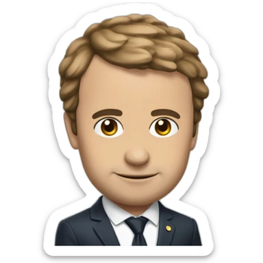 Macron avec un caca sur la tête sticker