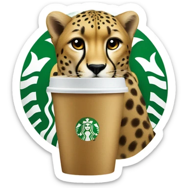 cheetah with starbucks sticker