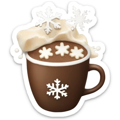 Hot cocoa snowflakes sticker