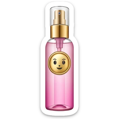 Pink and gold body mist bottle sticker
