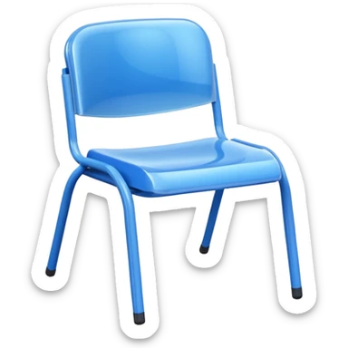 moving blue school plastic chair sticker