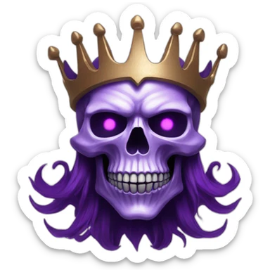 Skull king with a body with purple flame sticker
