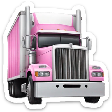 Pink and white freight truck sticker