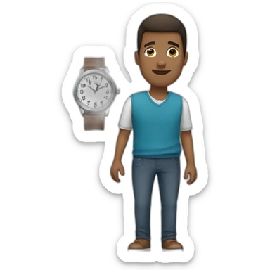 A man with a watch sticker