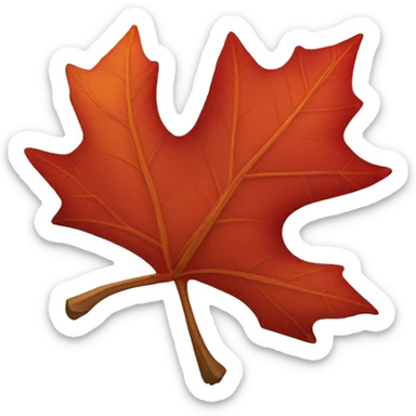 red autumn leaf of poplar sticker