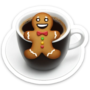 Gingerbread in coffee sticker