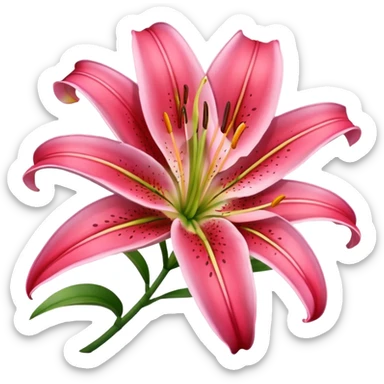 red/pink lilly sticker