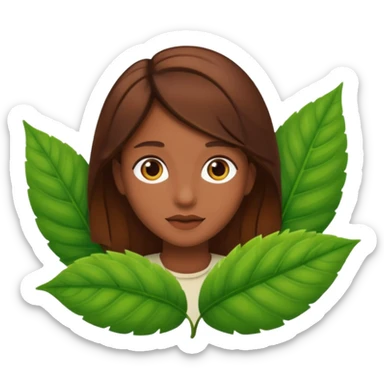 brown Snail with Long hair on leaf sticker