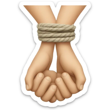 hands holding a rope sticker