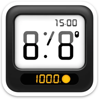 digital clock with a screen that reads 15:00 sticker