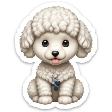 white poodle baby dog sticker