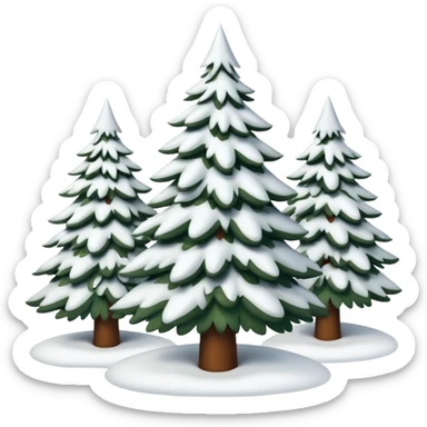 Snowy Christmas tree forest sticker