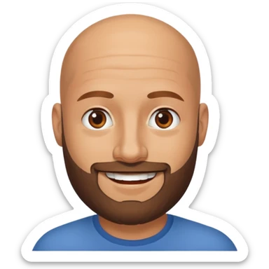 Bearded bald man  sticker