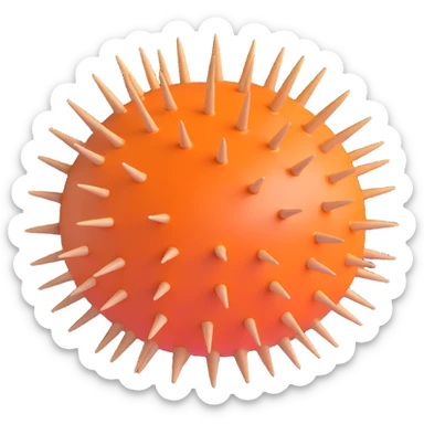 sea urchin, round, purple, spiky sticker