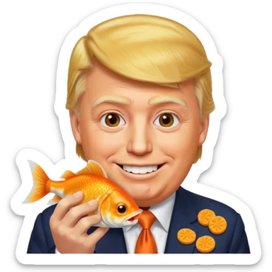 trump eating goldfish sticker