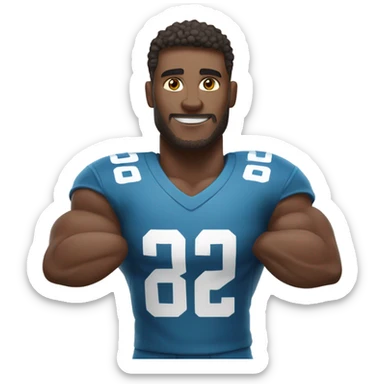 A football player flexing his muscles  sticker