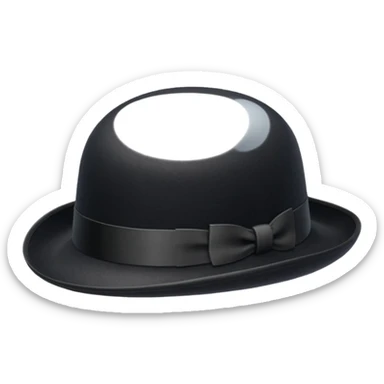simple black bowler hat only sticker