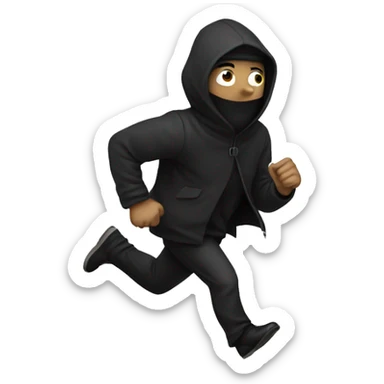 Thief running away sticker