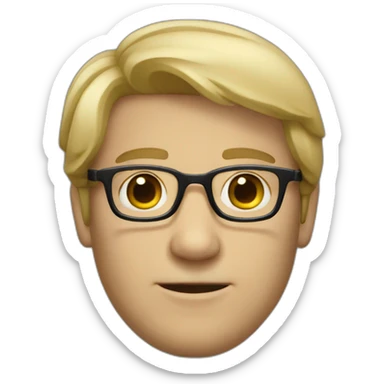 dark blond european men with glasses sticker