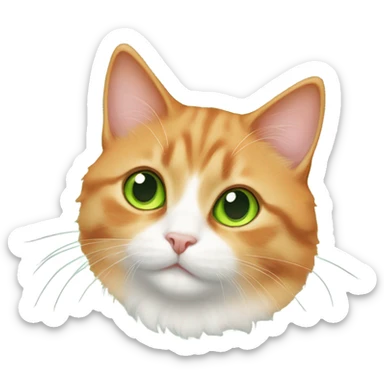 Orange munchkin cat with green eyes  sticker