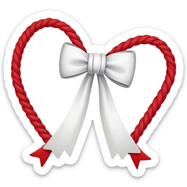 Simple bow like a rope in red and white  sticker