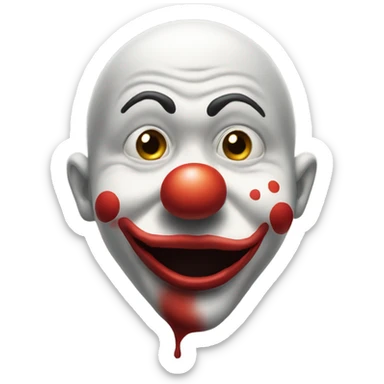 Face removing clown face  sticker