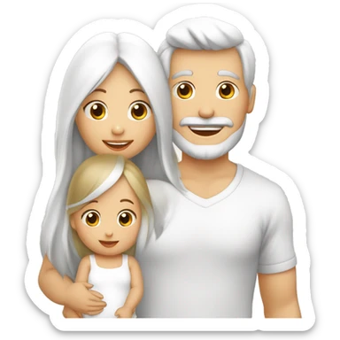 Familia hombre blanco mujer blanca bebé y 1 niños 3 miembros sticker