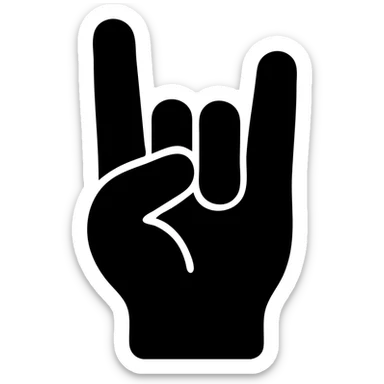 Spider-Man's hand making the rock symbol, solid filled icon sticker