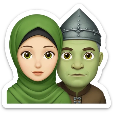 Pretty hijabi with ogre husband sticker