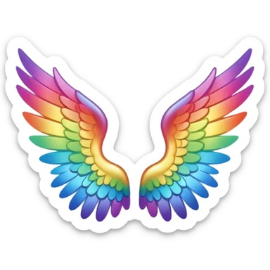  tiny small rainbow angel wings. cute tiny left and right rainbow angel wings. Only wings. sticker
