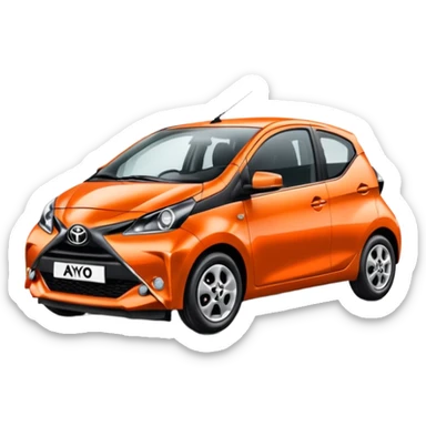 Make an emoji of an orange Toyota aygo sticker